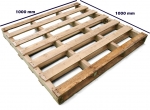 Palet 1000 x 1000 dos entradas Reversible Reciclado